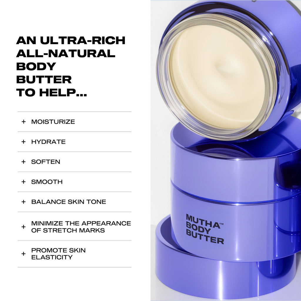 Infographic showing benefits of MUTHA Body Butter
