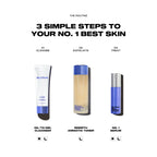 Three skincare products with labels and text on a white background, 15ml / 0.5 fl oz , 30ml / 1.0 fl oz