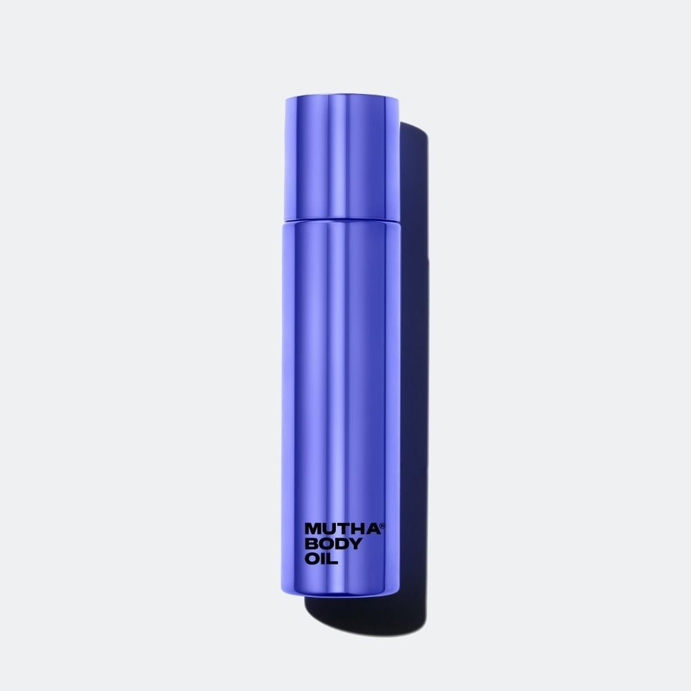 MUTHA Body Oil bottle on a white background.